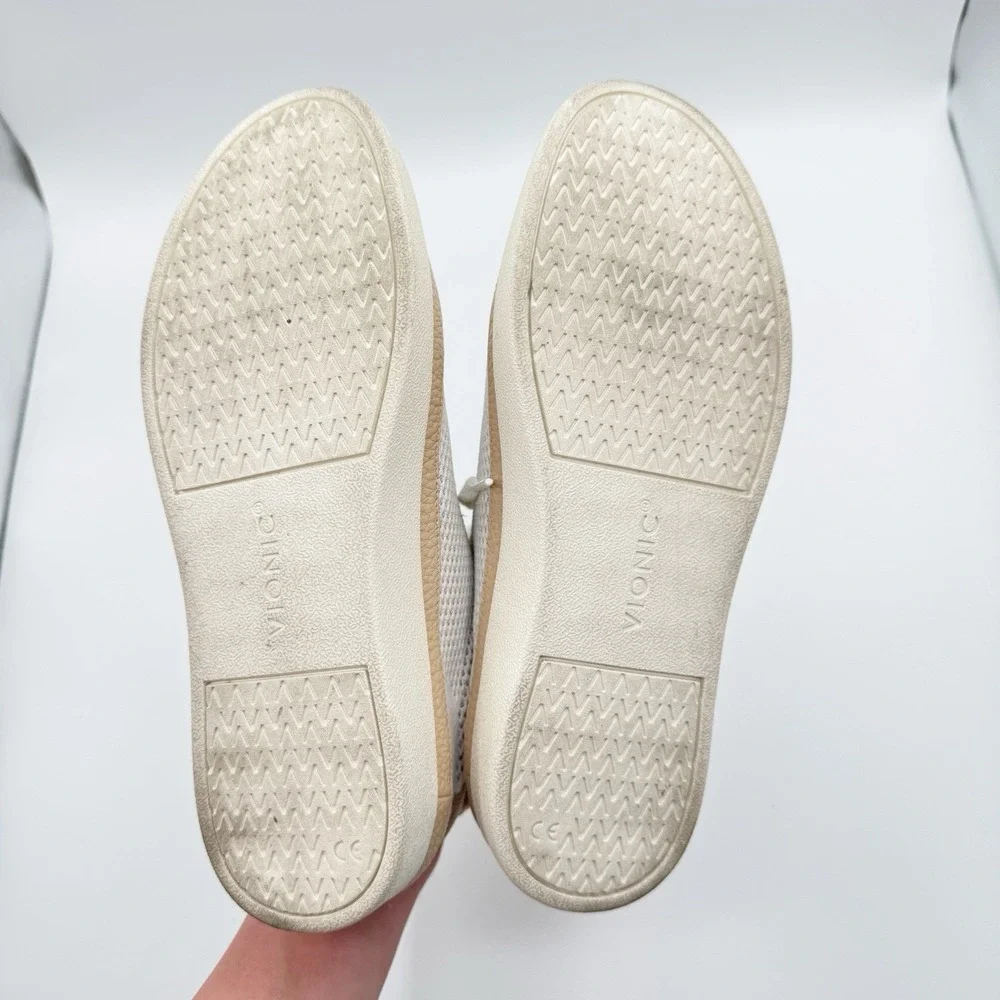 Vionic Galia Women's Knit Sneakers 7.5 Tan Comfort Casual Travel Walking Shoes